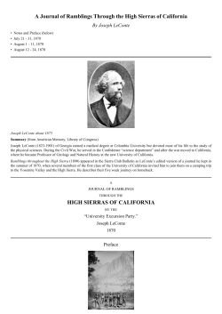 A Journal of Ramblings Through the High Sierras