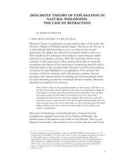 descartes` theory of explanation in natural philosophy. the case of