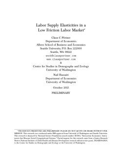 Labor Supply Elasticities in a Low Friction Labor Market*