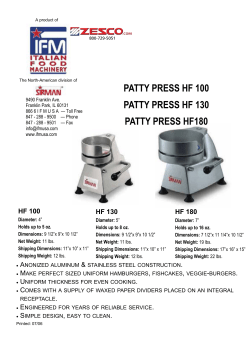 IFM Sirman HF180 - 7" Hamburger Mold