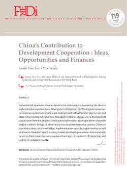 China`s Contribution to Development Cooperation : Ideas