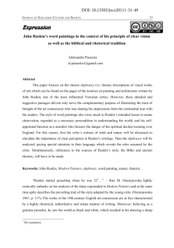 John Ruskin`s word paintings in the context of his