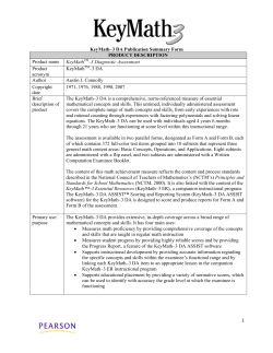 KeyMath3 DA Publication Summary