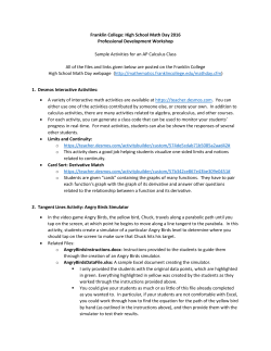 AP Calculus Activities