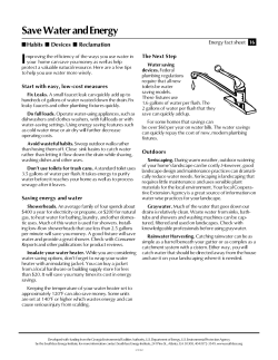 Save Money and Water!