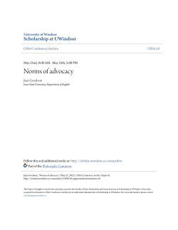 Norms of advocacy - Scholarship at UWindsor