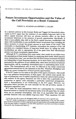 Future Investment Opportunities and the Value of the Call Provision