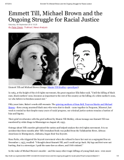 Emmett Till, Michael Brown and the Ongoing Struggle