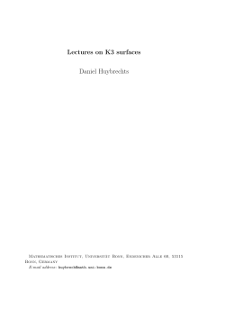 Lectures on K3 surfaces Daniel Huybrechts