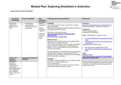 Module Plan: Exploring Shackleton`s Antarctica