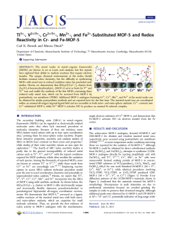Ti3+-, V2+/3+-, Cr2+/3+-, Mn2+-, and Fe2+-Substituted MOF