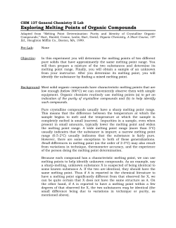 Exploring Melting Points of Organic Compounds