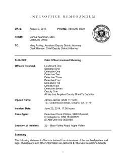 interoffice memorandum - San Bernardino County District Attorney