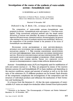 Investigations of the course of the synthesis of water