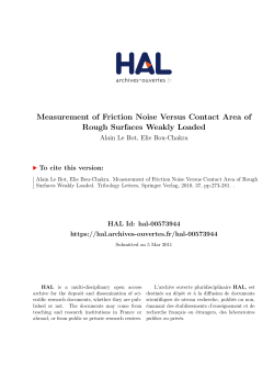 Measurement of Friction Noise Versus Contact Area of - HAL