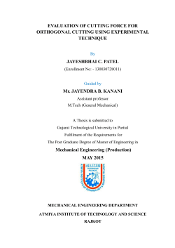 EVALUATION OF CUTTING FORCE FOR ORTHOGONAL CUTTING