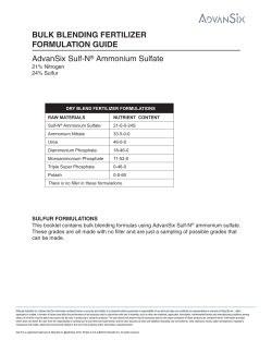 Bulk Blending Fertilizer Formulation Guide