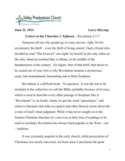 June 22, 1014 Larry DeLong Letters to the Churches 1