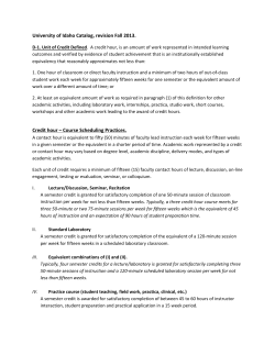 Credit Hour Calculation