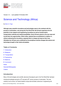 Science and Technology (Africa) - 1914-1918