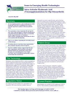 (Viscosupplementation) for Hip Osteoarthritis