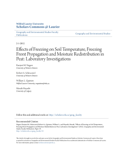 Effects of Freezing on Soil Temperature, Freezing Front Propagation