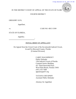 IN THE DISTRICT COURT OF APPEAL OF THE STATE OF