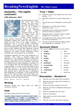 BreakingNewsEnglish- The Mini Lesson Zealandia