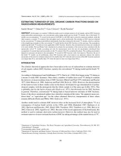 99 ESTIMATING TURNOVER OF SOIL ORGANIC CARBON