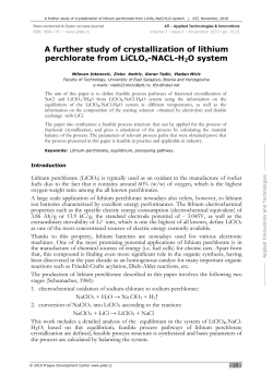 A further study of crystallization of lithium perchlorate from LiCLO₄