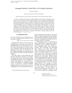 Language Diversity in West Africa: An Ecological