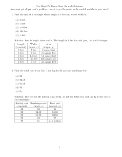 Fun Word Problems Sheet Six with Solutions You must get all parts
