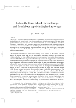School Harvest Camps - British Agricultural History Society
