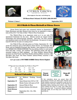 2013 Walk-A-Thon Kickoff at Citrus Grove School Calendar