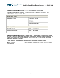 Mobile Banking Questionnaire &ndash; USERS
