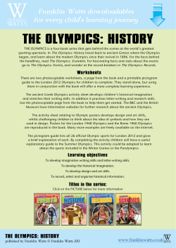 THE OLYMPICS: HISTORY