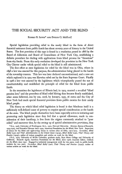 The Social Security Act and the Blind