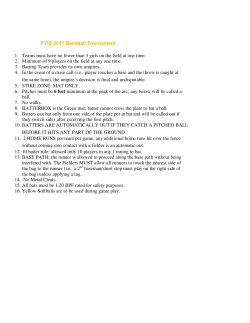 PYIB 2011 Baseball Tournament 1. Teams must have no fewer than