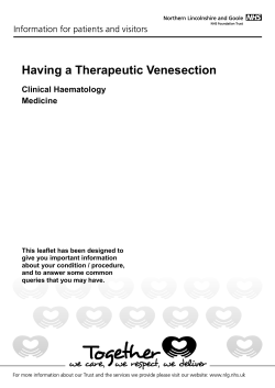 Having a Therapeutic Venesection