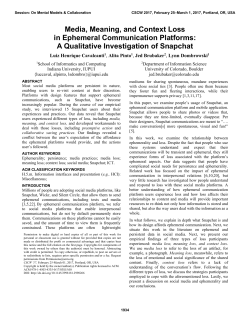 Media, Meaning, and Context Loss in Ephemeral Communication