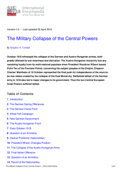 The Military Collapse of the Central Powers - 1914-1918