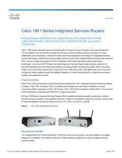 Cisco 1941 Series Integrated Services Routers Data sheet