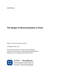 The Danger of Democratization in China