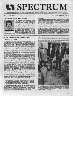 Scion from Newton`s Apple Tree Planted at UNL