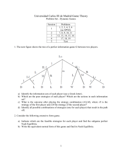 Problem set on dynamic games