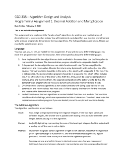 Decimal Addition and Multiplication