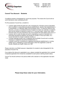 Council Tax discount - London Borough of Barking and Dagenham