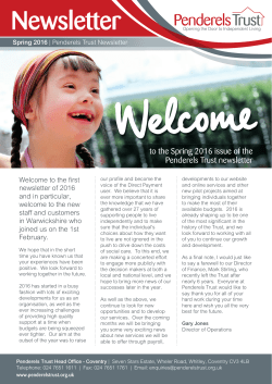 Newsletter - Penderels Trust