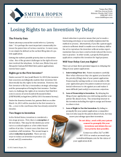 Losing Rights to an Invention by Delay