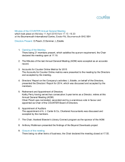 Minutes of the COUNTER Annual General Meeting which took place